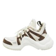 Louis Vuitton Vintage Pre-owned Belagd canvas sneakers White, Dam