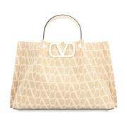 Valentino Garavani Iconographe Raffia Tote Väska Kvinnor Beige, Dam