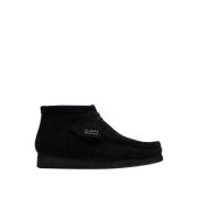 Clarks Svarta Wallabee Mocka Boots Black, Herr