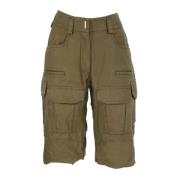 Givenchy Cargo Shorts med Fickor Green, Dam