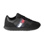 Tommy Hilfiger Svart Polyester Low-Top Sneaker Herr Black, Herr