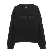 Duvetica Svart Logosweatshirt Aw24 Urban Stil Black, Herr