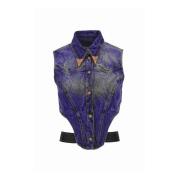 Versace Jeans Couture Top Blue, Dam