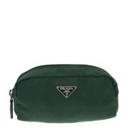 Prada Vintage Pre-owned Tyg kuvertvskor Green, Dam