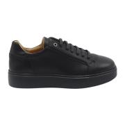 Exton Svarta Lädersneakers Black, Herr