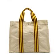 Hermès Vintage Pre-owned Canvas handvskor Beige, Dam