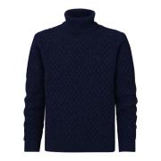 Jacob Cohën Blå Turtleneck Tröja Blue, Herr