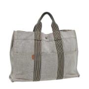 Hermès Vintage Pre-owned Canvas handvskor Gray, Dam