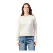 Guess Vit Crewneck Kort Tröja White, Dam