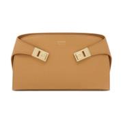 Salvatore Ferragamo Mini Hug Beige Läder Crossbody Väska Beige, Dam