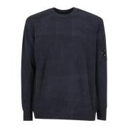 C.p. Company Crew Neck Stickat Blue, Herr