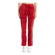 Juicy Couture Mid Waist Dragsko Sweatpants med Swarovski Red, Dam