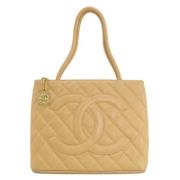 Chanel Vintage Pre-owned Laeder chanel-vskor Beige, Dam