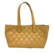 Chanel Vintage Pre-owned Laeder chanel-vskor Beige, Dam