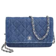 Chanel Vintage Pre-owned Denim plnbcker Blue, Dam