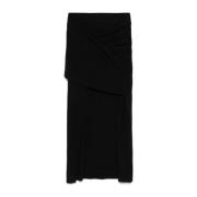 TotêMe Finstickad Draperad Kjol Black, Dam