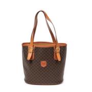 Celine Vintage Pre-owned Belagd canvas handvskor Brown, Dam