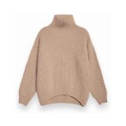 Anine Bing Chunky Funnel Neck Sweater Brown, Dam