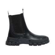 Max Mara Weekend Chelsea Stil Läder Ankelboots Black, Dam