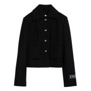 Patou Kort Cardigan Tröja Black, Dam