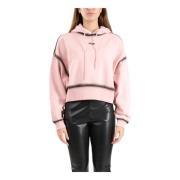 Msgm Hoodie med Micro Logo Print Pink, Dam