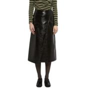 Roseanna Martine Vernis Midi Kjol Wrap Stil Black, Dam