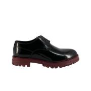 Duca di Morrone Svart/Burgundy Läder Snörskor Black, Herr