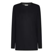 Khaite Svart Crewneck Topwear Aw24 Black, Dam