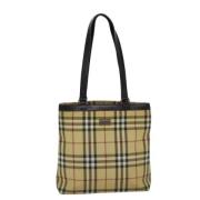 Burberry Vintage Pre-owned Canvas axelremsvskor Beige, Dam