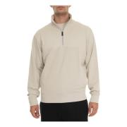 Boss Half Zip Corduroy Sweatshirt med Fickor Beige, Herr