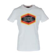 Diesel Kortärmad bomullst-shirt White, Herr