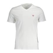 Guess Slim Logo V-Neck T-Shirt White, Herr