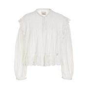 Isabel Marant Vit Spetsblus Klassisk Skjortstil White, Dam