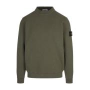 Stone Island Grön Crew-Neck Sweatshirt med 'Old' Behandling Green, Her...