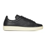 Tom Ford Svarta Sneakers Stilfullt Perforerat Logotyp Black, Herr