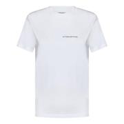 Victoria Beckham Elegant Vit T-shirt med Svart Logotyp White, Dam