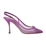 Dolce & Gabbana Lila Mesh Slingback Pumps Purple, Dam