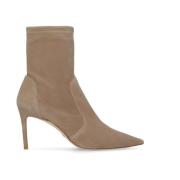 Stuart Weitzman Beige Mocka Läder Ankelboots Beige, Dam