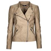 Only Faux läder Bikerjacka Beige Beige, Dam