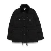 Carhartt Wip Quiltade Svarta Jackor med Faux-Fur Krage Black, Herr