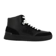 Versace Jeans Couture Svarta läderhög sneakers Black, Dam