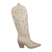 Alma EN Pena Cowboy boot med klack Beige, Dam