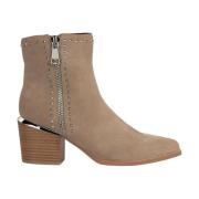 Alma EN Pena Ankelboots med dragkedja i hälen Beige, Dam