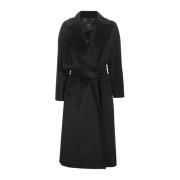 Max Mara Weekend Svarta Weekendkappor med Tempera Finish Black, Dam