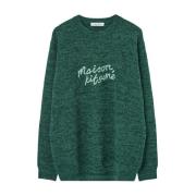 Maison Kitsuné Handskrivna Jersey Sweaters Green, Herr