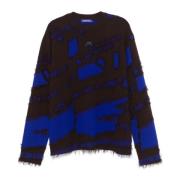 A-Cold-Wall Blå Jacquard Lagersweater Blue, Herr