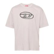 Diesel Beige Bomull T-shirt med Oval D Logo Beige, Herr