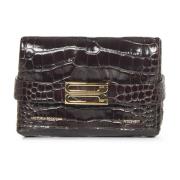 Victoria Beckham Brun Krokodilembossad Läderclutch Brown, Dam