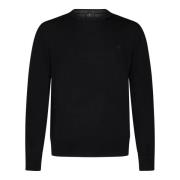 Etro Svart Ull Crewneck Tröja Aw24 Black, Herr