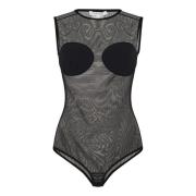 Nensi Dojaka Svart ärmlös bodysuit Chic Style Black, Dam